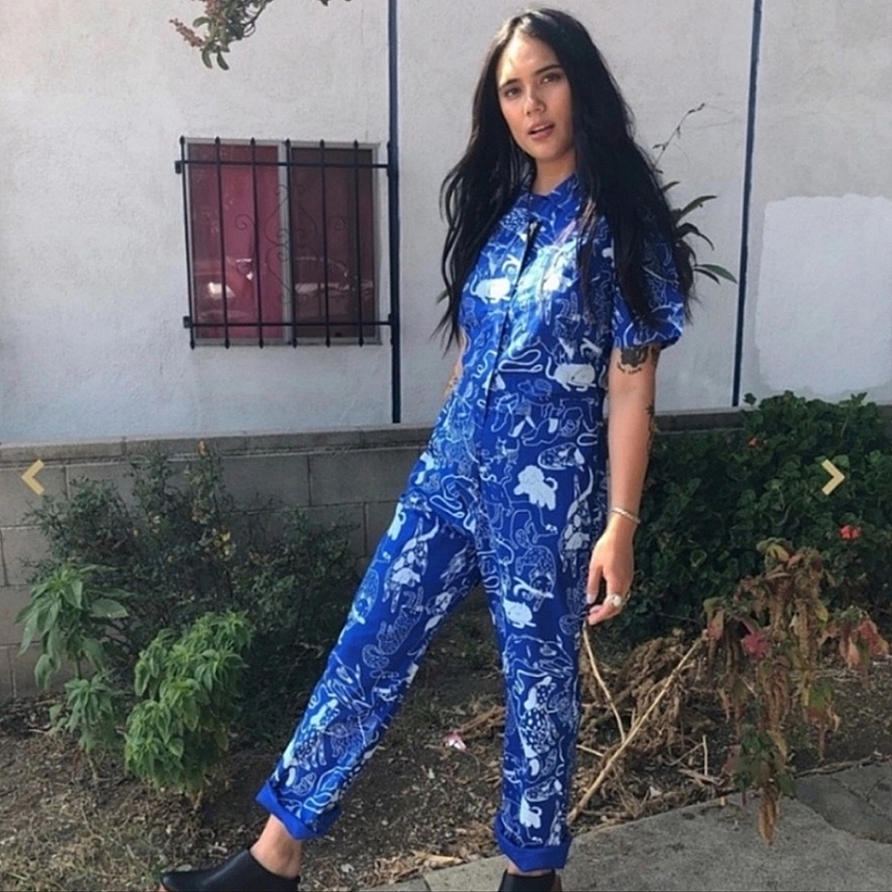 Nooworks × Eva Stalinski Rare Dog Park Print Coveralls Jumpsuit *flawed* XS